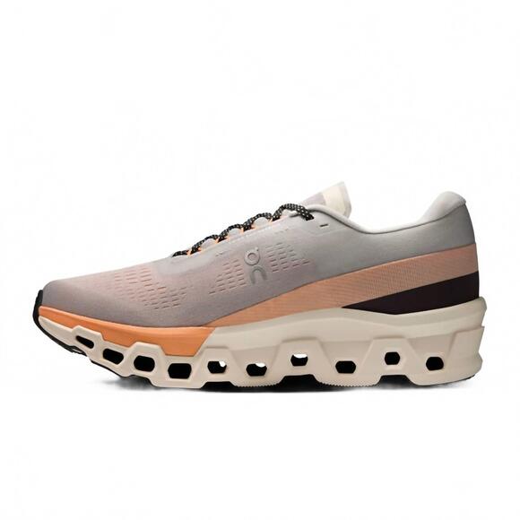 NEW ON RUNNING men's cloud monster 2 running shoes in glacier/tangerine